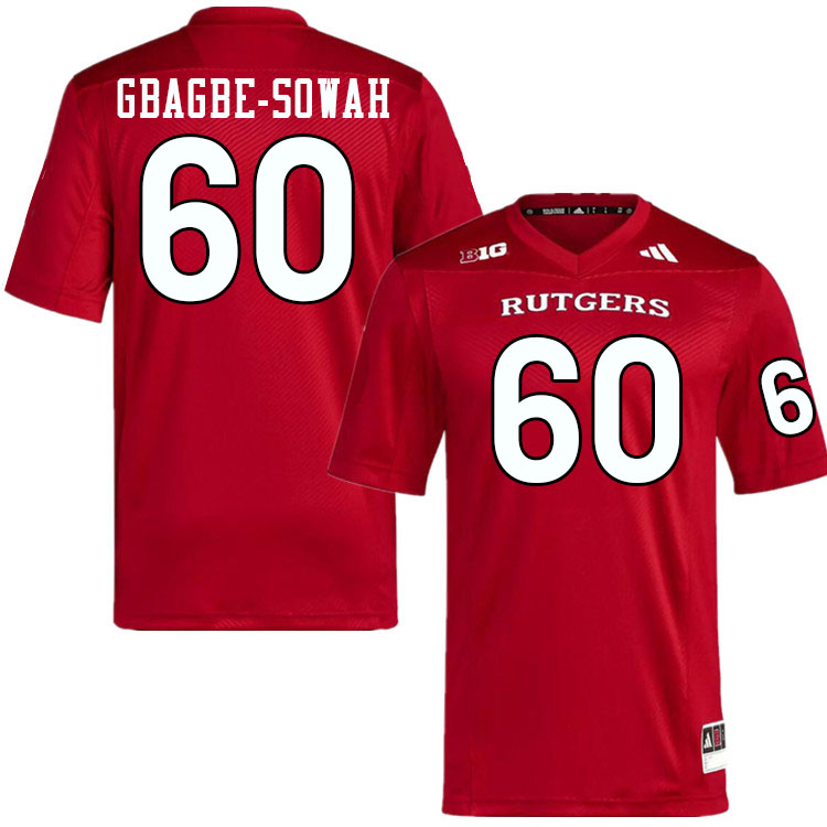 Men #60 Moses Gbagbe-Sowah Rutgers Scarlet Knights 2024 College Football Jerseys Stitched-Scarlet